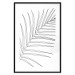 Poster Black and White Palm Leaf - black line art of palm leaf on white background 128083 additionalThumb 15