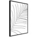 Poster Black and White Palm Leaf - black line art of palm leaf on white background 128083 additionalThumb 11