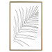 Poster Black and White Palm Leaf - black line art of palm leaf on white background 128083 additionalThumb 14
