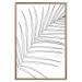 Poster Black and White Palm Leaf - black line art of palm leaf on white background 128083 additionalThumb 17