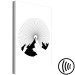Canvas Print Mountain in the horizon - black and white, abstract mountain landscape placed in a circle on a white background 128483 additionalThumb 6