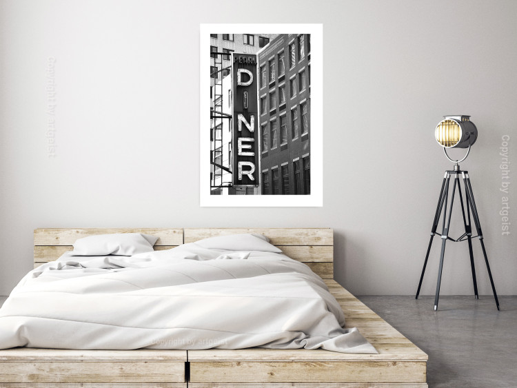 Wall Poster New York Neon - black and white architecture of buildings in New York 129783 additionalImage 5