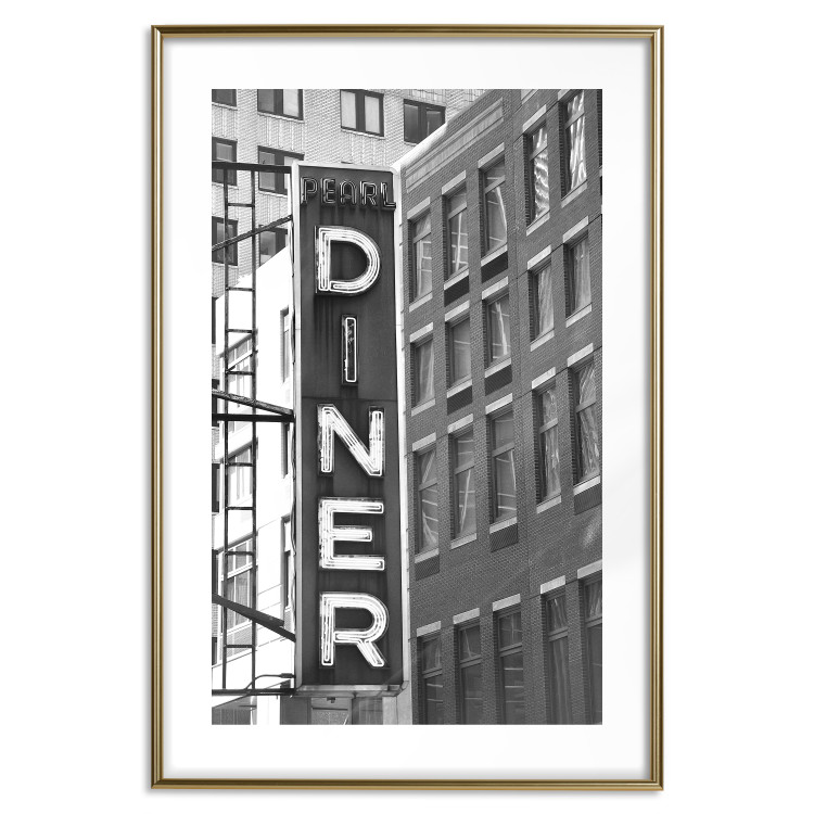Wall Poster New York Neon - black and white architecture of buildings in New York 129783 additionalImage 16