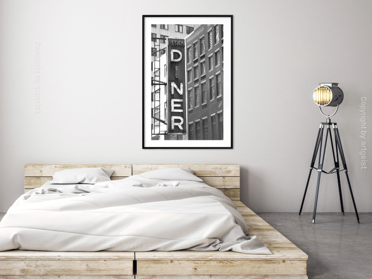 Wall Poster New York Neon - black and white architecture of buildings in New York 129783 additionalImage 18