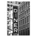 Wall Poster New York Neon - black and white architecture of buildings in New York 129783