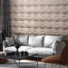 Photo Wallpaper Coffee, circles and squares - an abstract decor feature with circles in the background in shades of biscuits and coffee 129883