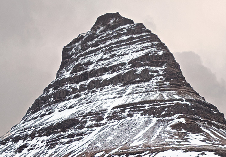 Wall Poster Kirkjufell - winter landscape of a mountain and a stream against the sky 130383 additionalImage 9