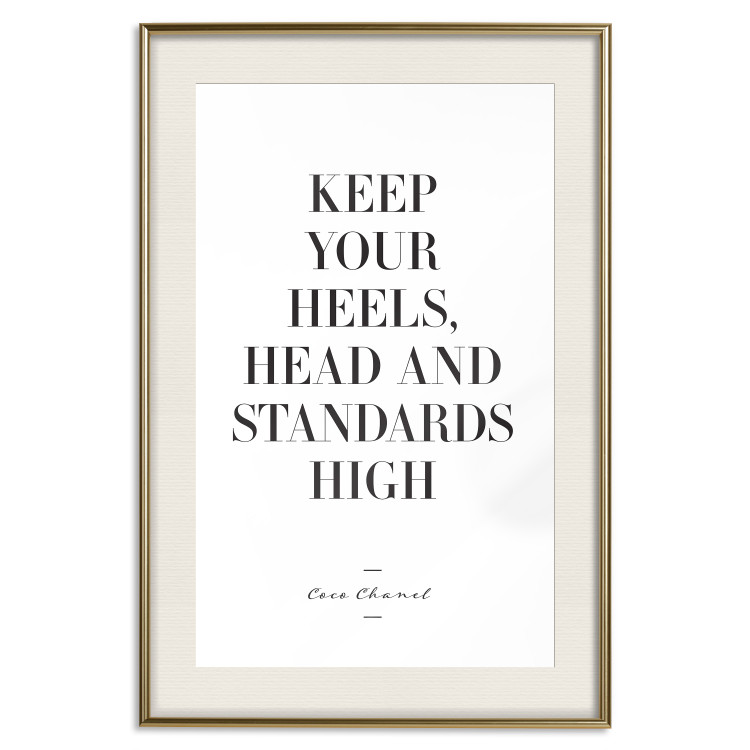 Poster High Heels - English quotes in the form of a citation on a white background 134183 additionalImage 20