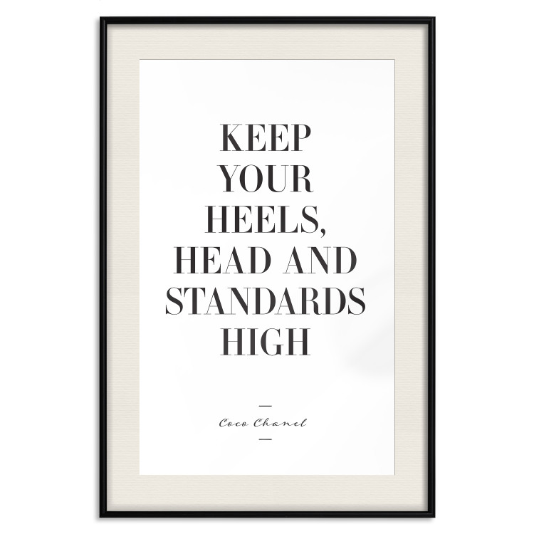 Poster High Heels - English quotes in the form of a citation on a white background 134183 additionalImage 19