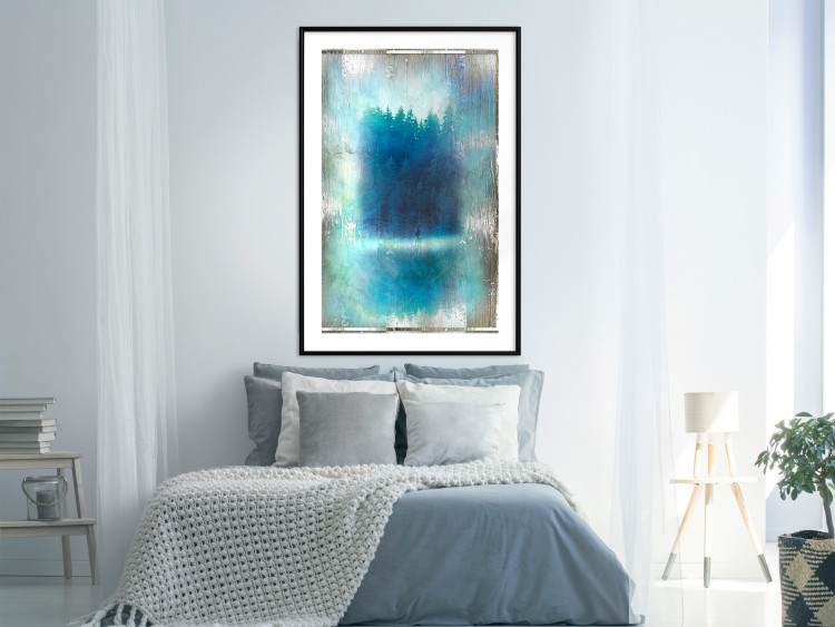 Poster Blue Paradise - abstract forest composition in blue texture 134583 additionalImage 23