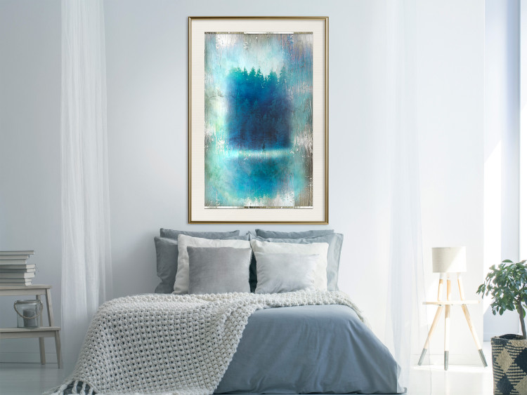 Poster Blue Paradise - abstract forest composition in blue texture 134583 additionalImage 22
