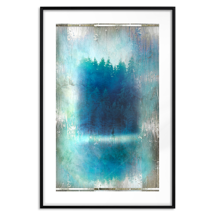 Poster Blue Paradise - abstract forest composition in blue texture 134583 additionalImage 17