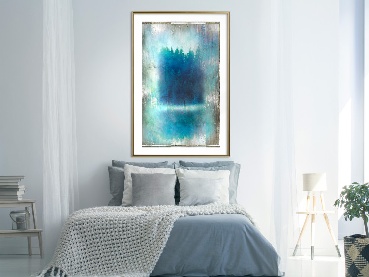 Poster Blue Paradise - abstract forest composition in blue texture 134583 additionalImage 13