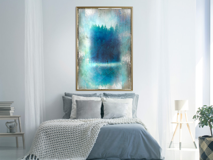 Poster Blue Paradise - abstract forest composition in blue texture 134583 additionalImage 6