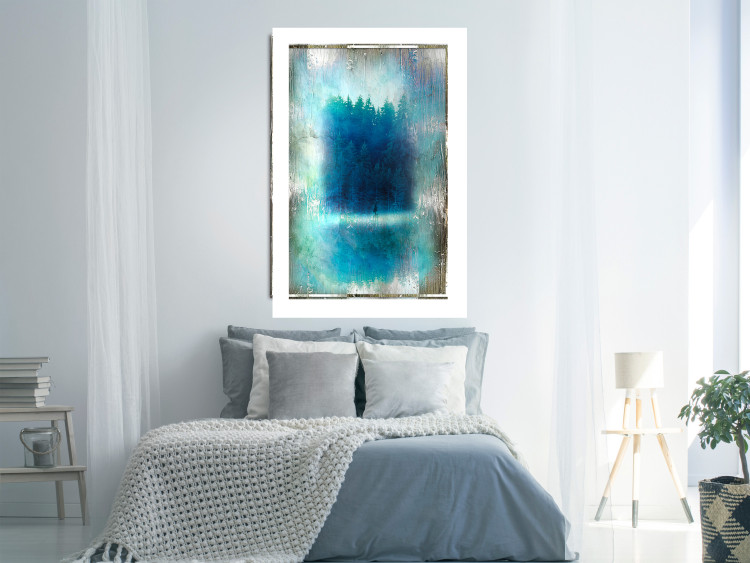 Poster Blue Paradise - abstract forest composition in blue texture 134583 additionalImage 4