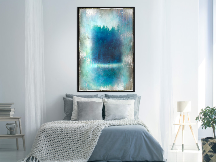 Poster Blue Paradise - abstract forest composition in blue texture 134583 additionalImage 7
