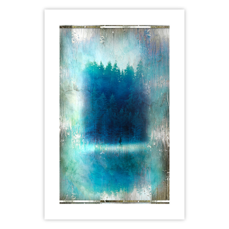 Poster Blue Paradise - abstract forest composition in blue texture 134583 additionalImage 19