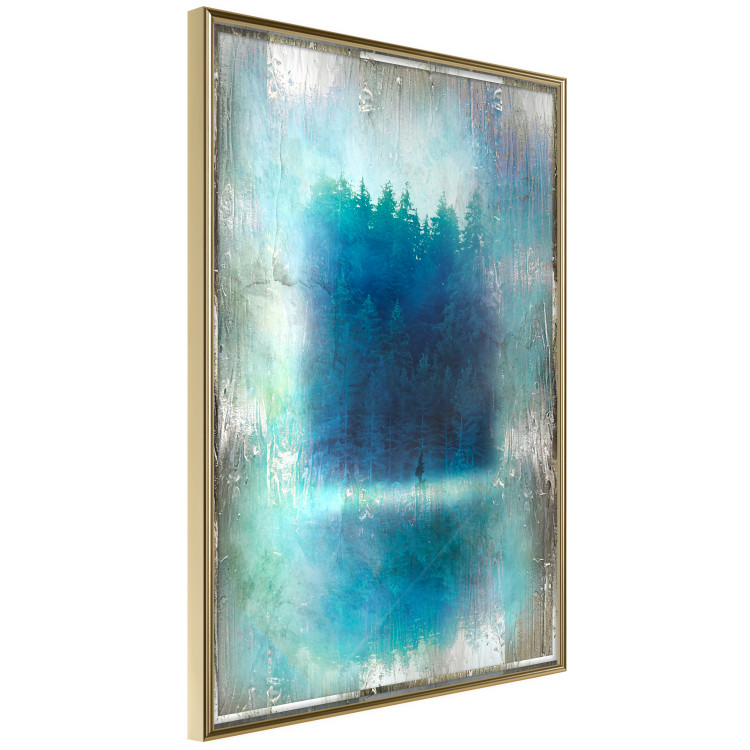 Poster Blue Paradise - abstract forest composition in blue texture 134583 additionalImage 12