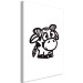 Canvas Art Print Little heifer - image of a young, happy cow, black and white 135183 additionalThumb 2