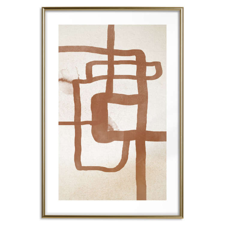 Wall Poster Road to the East - artistic brown pattern in an abstract motif 135583 additionalImage 25