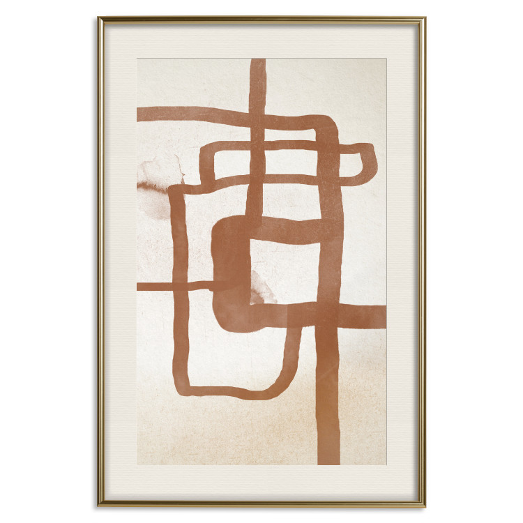 Wall Poster Road to the East - artistic brown pattern in an abstract motif 135583 additionalImage 24
