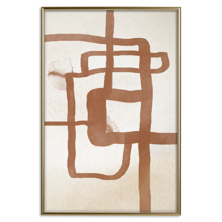 Wall Poster Road to the East - artistic brown pattern in an abstract motif 135583 additionalImage 2