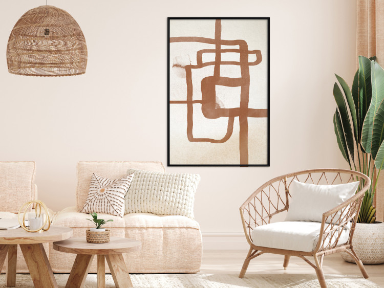 Wall Poster Road to the East - artistic brown pattern in an abstract motif 135583 additionalImage 20