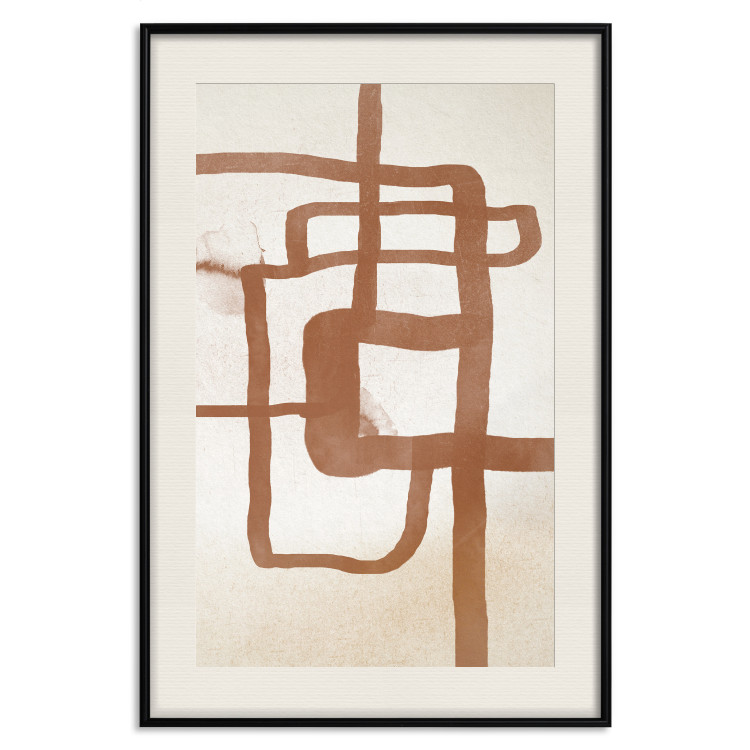 Wall Poster Road to the East - artistic brown pattern in an abstract motif 135583 additionalImage 26