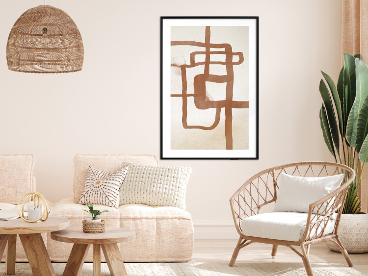 Wall Poster Road to the East - artistic brown pattern in an abstract motif 135583 additionalImage 8