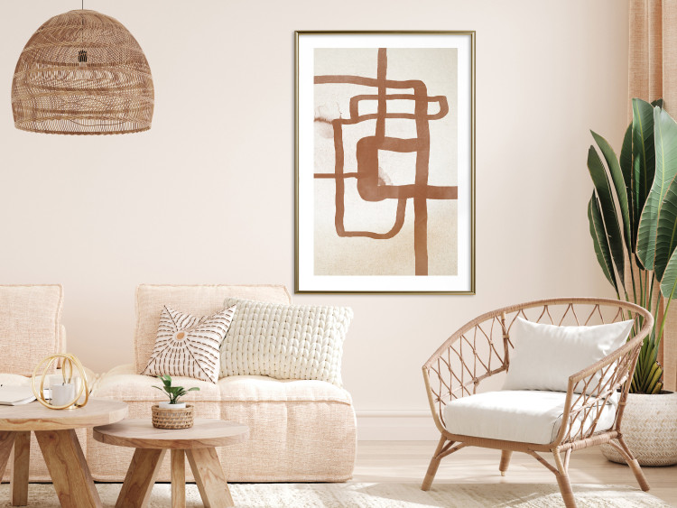 Wall Poster Road to the East - artistic brown pattern in an abstract motif 135583 additionalImage 9