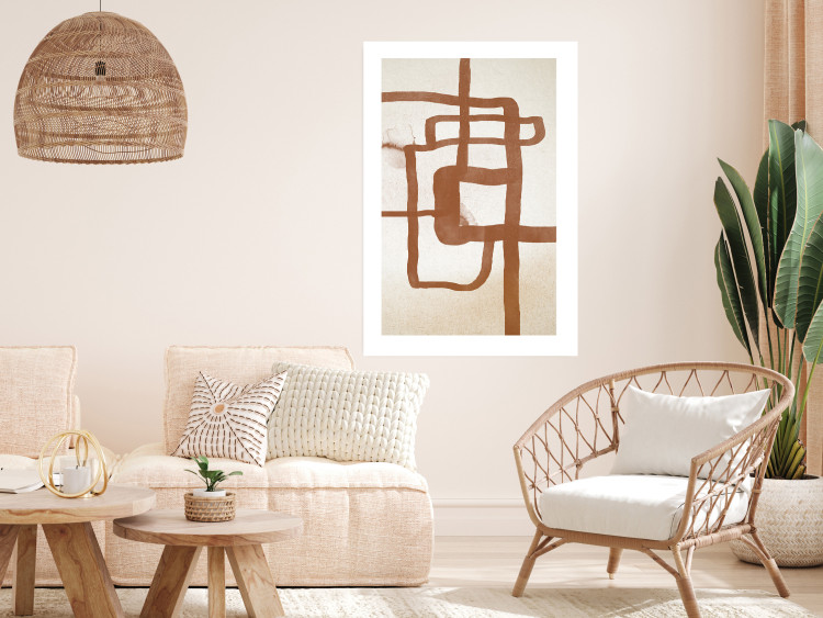 Wall Poster Road to the East - artistic brown pattern in an abstract motif 135583 additionalImage 13