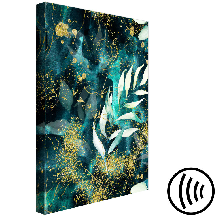 Canvas Art Print Starry Nature (1-piece) Vertical - abstract blue leaves 135983 additionalImage 6