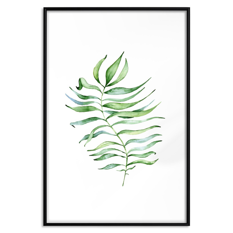 Poster Dancing Leaf - watercolor composition with green leaves on white 136383 additionalImage 5