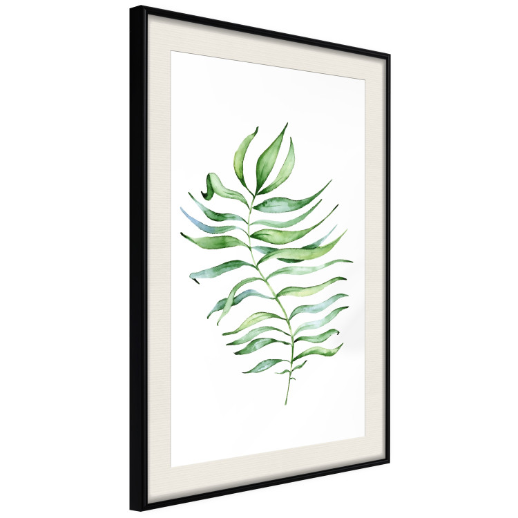 Poster Dancing Leaf - watercolor composition with green leaves on white 136383 additionalImage 21