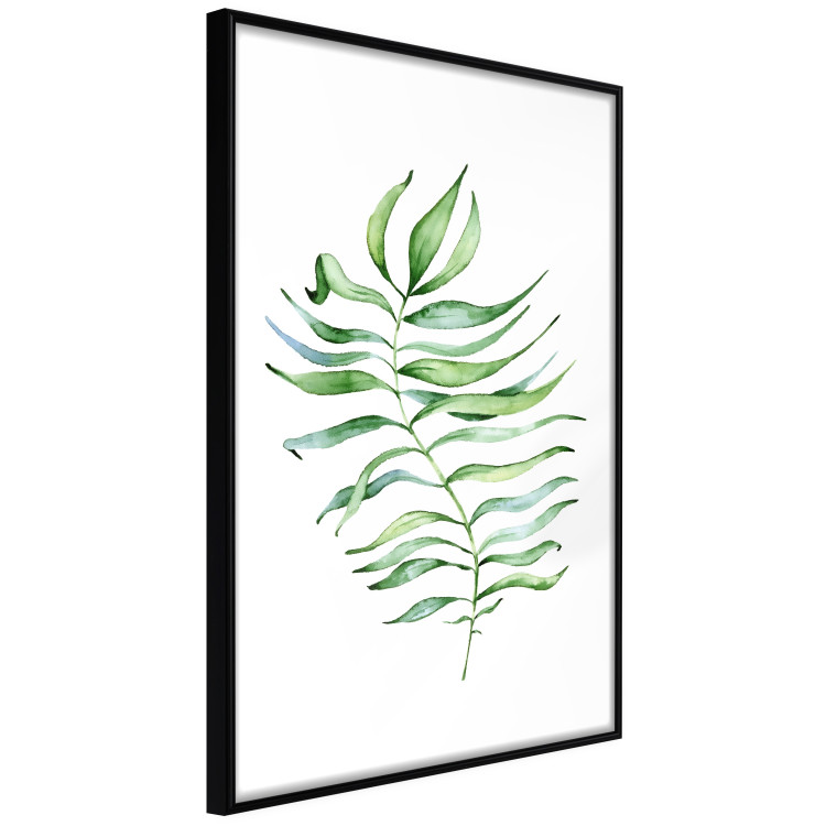 Poster Dancing Leaf - watercolor composition with green leaves on white 136383 additionalImage 17