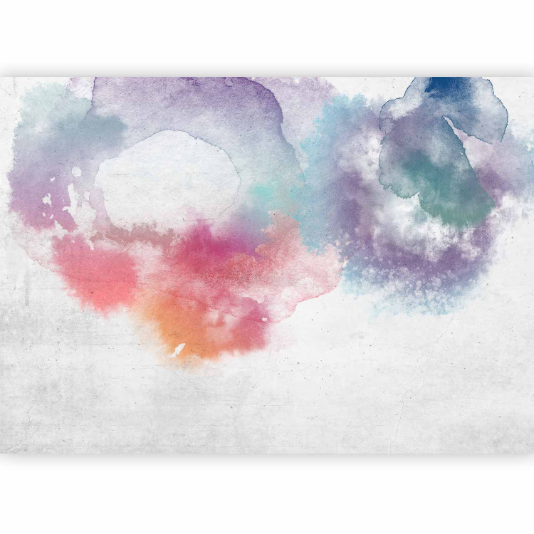 Photo Wallpaper Watercolor palette - Abstract colored spots resembling intermingling watercolor paints on parchment 137283 additionalImage 1