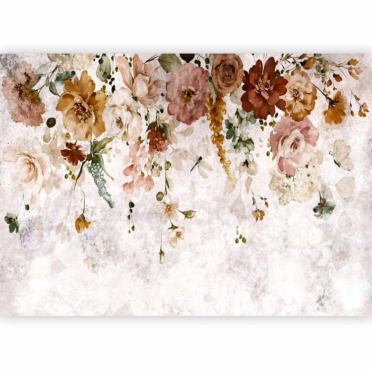 Wall Mural Vintage plant composition - landscape of colourful hanging flowers 137883 additionalImage 5