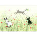 Wall Mural Cat mischief - cats in a meadow with butterflies among grass and poppies for a room 142683 additionalThumb 3