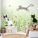 Wall Mural Cat mischief - cats in a meadow with butterflies among grass and poppies for a room 142683 additionalThumb 6