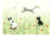 Wall Mural Cat mischief - cats in a meadow with butterflies among grass and poppies for a room 142683 additionalThumb 1