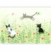 Wall Mural Cat mischief - cats in a meadow with butterflies among grass and poppies for a room 142683 additionalThumb 1