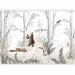 Wall Mural Drawn Forest - Watercolor Forest Animals on a White Background 146483 additionalThumb 5