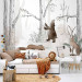 Wall Mural Drawn Forest - Watercolor Forest Animals on a White Background 146483