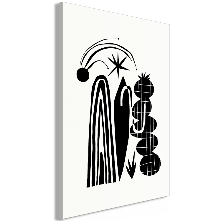 Canvas Art Print Abstract Composition - Black and White Arches and Plant Forms 149883 additionalImage 2