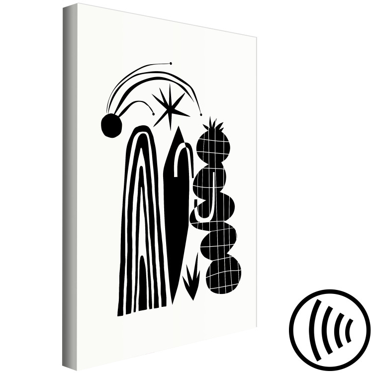 Canvas Art Print Abstract Composition - Black and White Arches and Plant Forms 149883 additionalImage 6