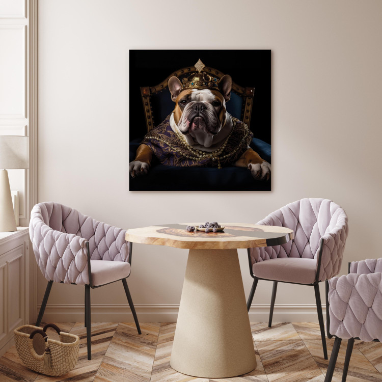 Canvas AI Dog English Bulldog - Animal Fantasy Portrait Wearing a Crown - Square 150183 additionalImage 5