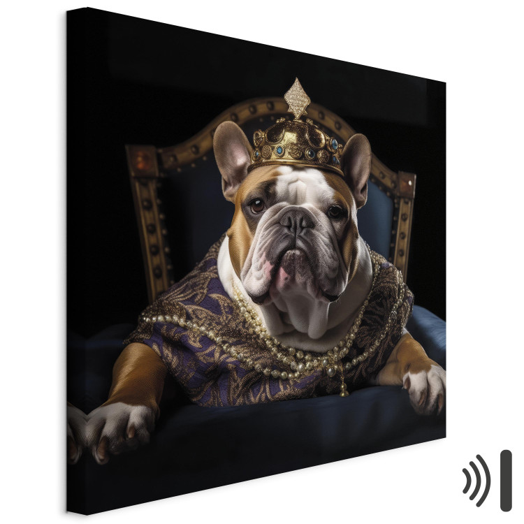 Canvas AI Dog English Bulldog - Animal Fantasy Portrait Wearing a Crown - Square 150183 additionalImage 8