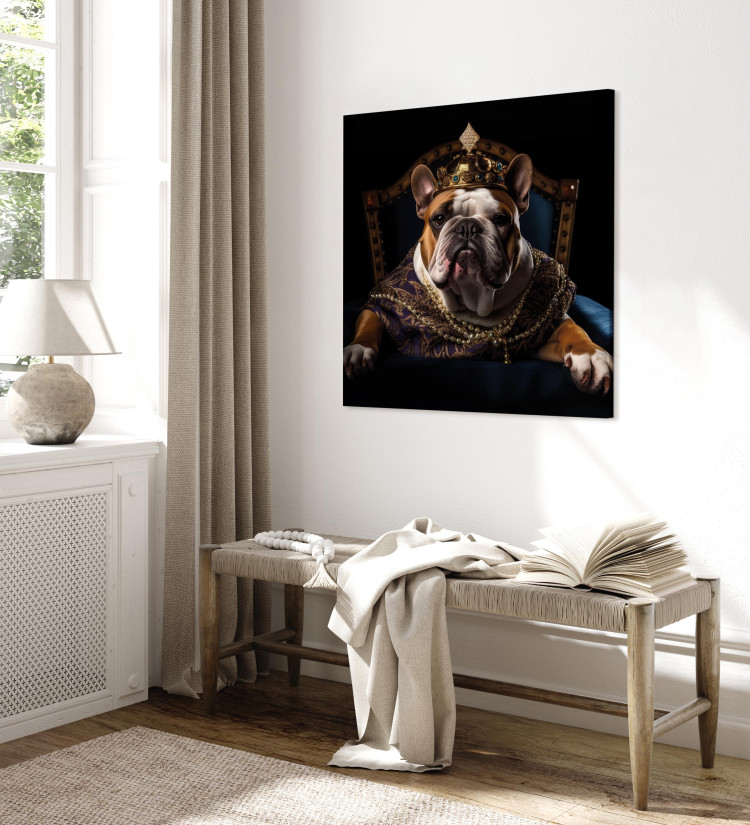 Canvas AI Dog English Bulldog - Animal Fantasy Portrait Wearing a Crown - Square 150183 additionalImage 10