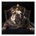 Canvas AI Dog English Bulldog - Animal Fantasy Portrait Wearing a Crown - Square 150183