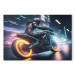 Large canvas print Speed of Light - Motorcyclist During Night City Race [Large Format] 150883
